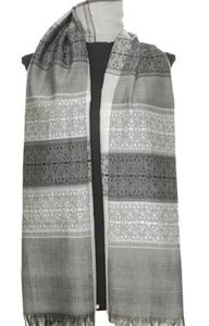 Gray Colorblock Pasmina Shawl Gray